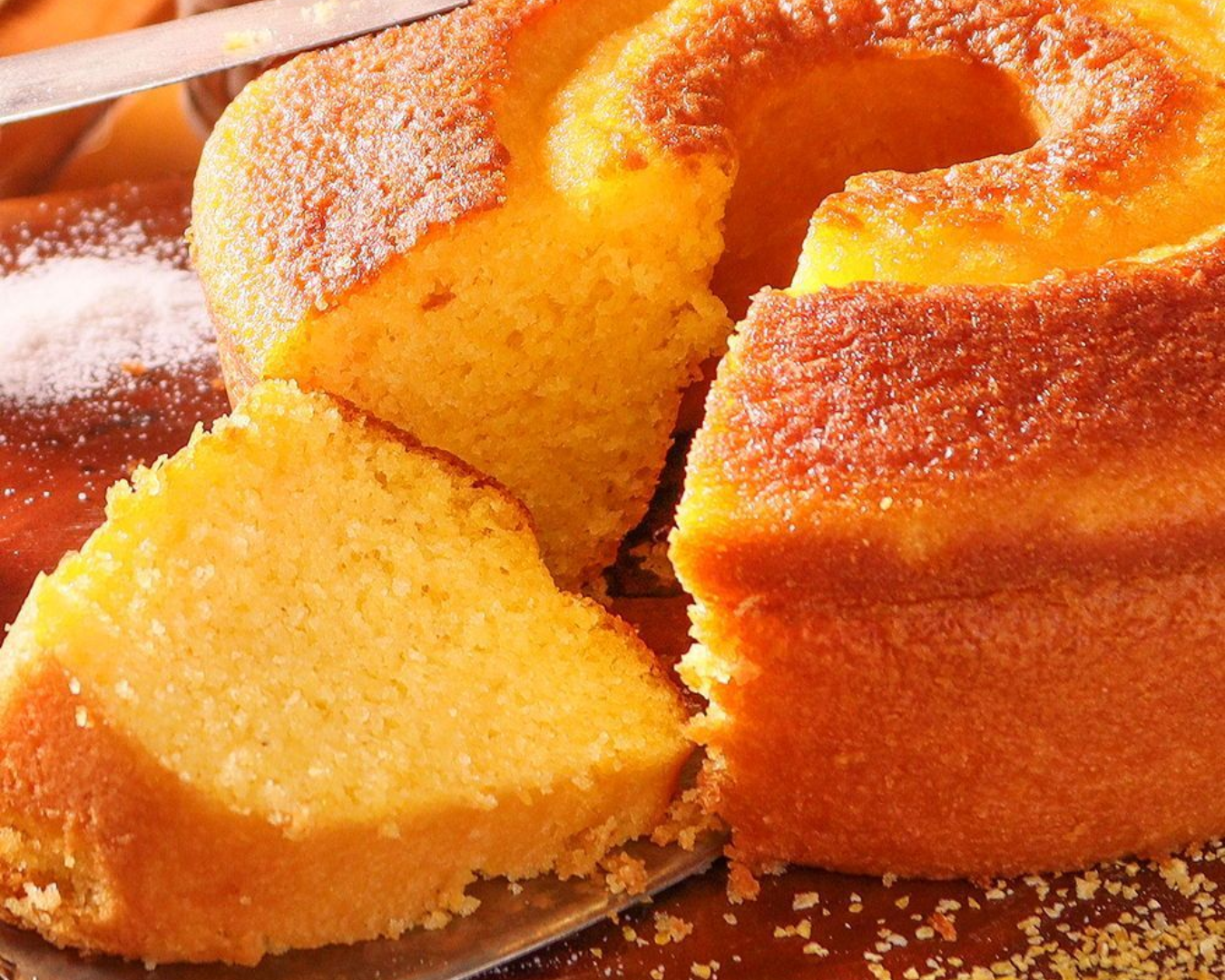 Bolo de Fubá Cozido da Fazenda