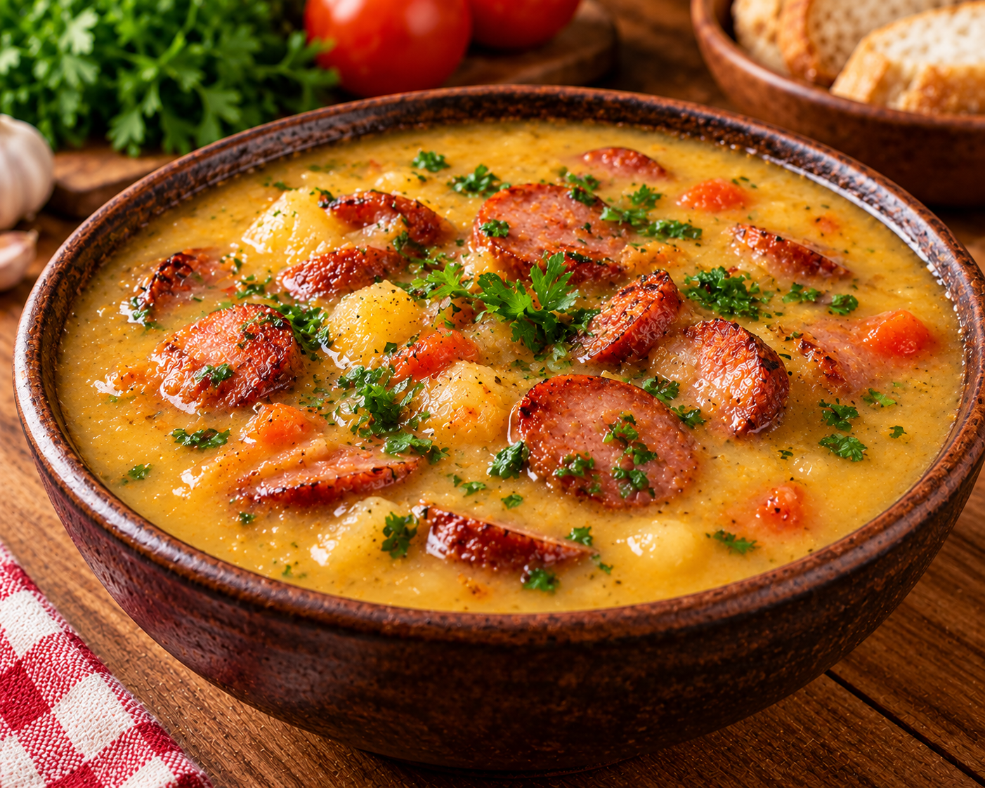 Caldo de Mandioca com Calabresa Bem Cremoso e Fácil de Fazer